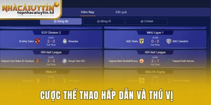 Cược thể thao hấp dẫn và thú vị