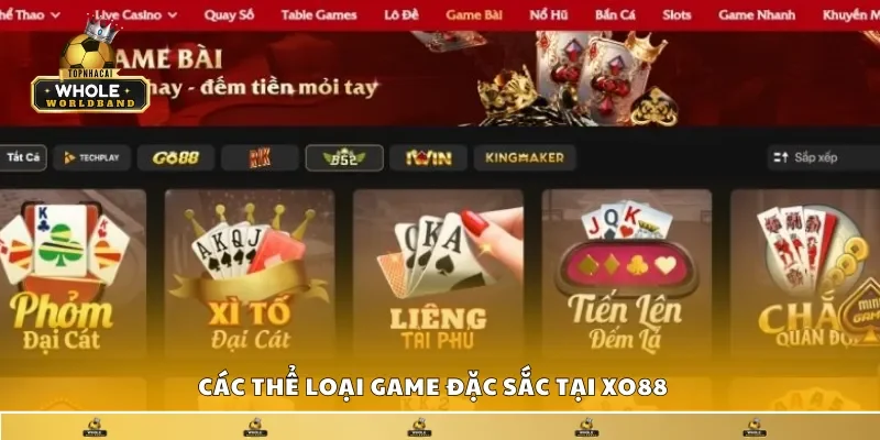 Một số thể loại game đặc sắc tại Xo88